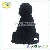 Acrylic Pompoms Plain 100% Cotton Winter Baby Hats thumbnail-1