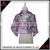 100% Silk Printing Factory Custom Lady Flower Scarf thumbnail-1
