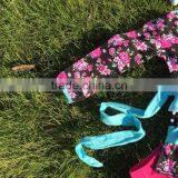 The Halloween Kids Girls Flower Print OUTFITS Ruffle Pant Sets Girls Boutique Clothes Kids Sets With Matching Accessories thumbnail-3