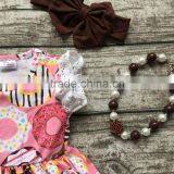 Summer Baby Girls Outfits Children Doughnut Cotton Dress Girls Lace Ruffle Boutique Dress Cute Dress Matching Accessories thumbnail-6