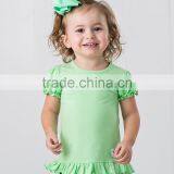 Newest Kids T-Shirts With Paradise Green Ruffle Crewneck Girl Tees Girls Clothing GT90420-60 thumbnail-1