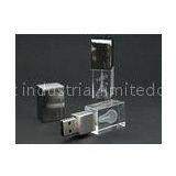 2GB , 4GB , 8GB Silver Crystal USB Storage Drive With Inside Logo , Customized