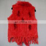Factory Direct Supply Genuine Rabbit Fur Gilet With Fur Tassel Handmade thumbnail-6