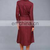2017 New Design Slim Fit Long Sleeve Midi Shirt Dress thumbnail-4