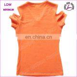 Women V Neck off Shoulder t Shirt Printing Custom T-shirt Cotton t Shirt thumbnail-2