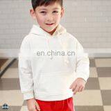 T-BH505 Cotton French Terry Boys Drop Shoulder Plain White Kids Hoodies