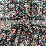 Indian Natural Hand Block Printed Fabric Handmade Cotton Sanganeri Print thumbnail-1