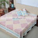 Beautiful Jaipuri Handmade Printed Bed Cover With Pillow Cover Bedding Set thumbnail-2