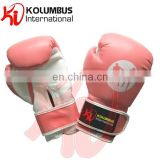 Pink White Boxing Gloves, Artificial Leather Boxing Gloves, Latex Mold Boxing Gloves, Kolumbus International Sparring Gloves