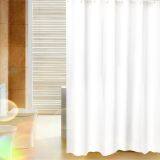 Microfiber Satin Stripe Fabric Shower Curtain Liner Water Proof Hotel Bathroom Curtain 72x72inch-White thumbnail-3