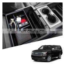 Interior Accessories Parts Silicone Armrest Rest Storage Box Center Control Console Organizer Tray For Chevrolet Suburban 15-20