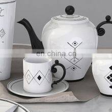 2021 Nordic Simple Style Geometric Line Ceramic Dinner Plate Dinnerware Set With Vase thumbnail-3