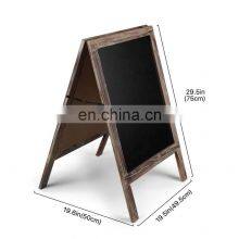 Double Sides A-Frame Chalkboard Sign Rustic Wooden Sidewalk Easel Chalk Stand thumbnail-3