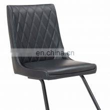 French Vintage Industrial Dining Chair With Zigzag Stitching and Black Leg CL - 666 thumbnail-1