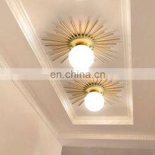Sun Round Glass LED Ceiling Lamp for Bedroom Surface Mounted Round Modern Indoor Ceiling Light thumbnail-1