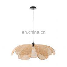 Flower Shaped Rattan LampShade Hanging Pendant Light Hottest Wicker Furniture Chandelier Lighting Garden Best Wholesale