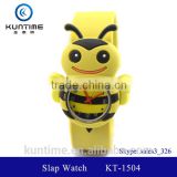 cute bee slap watch glass face quartz movt watch silicone for child