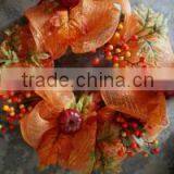 Colorful Elegant Christmas Decorative Mesh Wreaths/Mesh Wreath With Items for Easter Decoration/flexbile Easter Mesh Wreath thumbnail-5