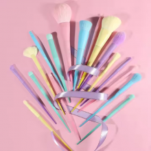 17pcs Colourful Makeup Brush Premium Gift Kabuki Foundation Blending Tools Face Powder Blush Brush Rainbow Makeup Brush Set