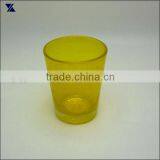 Yellow Colour Glass Tumbler, Juice Glass Drinking Glass Hand Blown Mini Bubble thumbnail-1