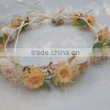 HL019 Hot Sale Fashion Women Tiara Flower Crown Headband Wedding Flower Garland Crown Handband thumbnail-4