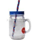 Korea Hot Sell Mason Mug Plastic Straw Mug Double Wall Plastic Thermo Mug thumbnail-5