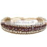 MMBR199A036 Handmade in Thailand Handwoven Crystal Beaded Bracelet Boho Fashion Jewelry Semiprecious Stone Summer 2016 thumbnail-1