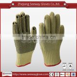 SEEWAY 10 pins Para-Aramid knitted pvc glove for industry use