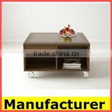 hot sale high quality stell and solid wood coffee table price