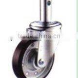 Swivel/Swivel Brake Solid Stem Castor Fitted With Rubber Wheel Mold On Metal Rim, Flange Bearing thumbnail-1