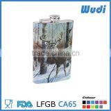 Overall Water Transfer Printing Reindeer Hip Flask for Mens Gift HF104 thumbnail-1