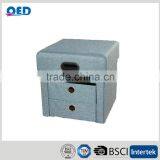 Design for Comfort Blue Fabric Ottomans With Drawers