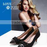 Office Lady Black Fabric Shoes Steel Toe Low Heel Pumps Shoes for 2016 thumbnail-1