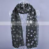 Snowflake Pattern Scarf Voile Scarves 180*90 Pashmina Shawls Muslim thumbnail-3