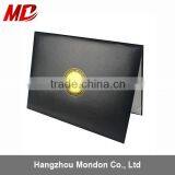 Black Leatherette Graduation Certificate Folder Four Satin Corners thumbnail-1