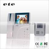 ETE door phone intercom system 4"TFT LCD handset monitor color ETE apartment door phone system wired vedio video door phone