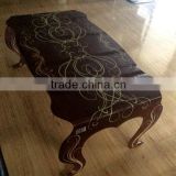 brown color tea table, ceramic digital print glass, hot bent glass, special shape processing