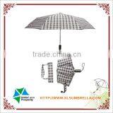 3 Fold Tartan Design High Quality Automatic Umbrella