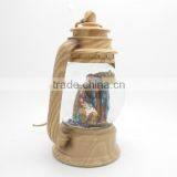 Christmas Figurine Polyresin Giant Snow Globe With Wooden Base Led Light thumbnail-4