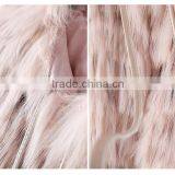 2016/2017 New Style Women Winter Pink Knitted Raccoon Fur Short Shawl With Round Collar and Fur Balls thumbnail-4