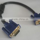 Black 10cm Male to Male PC Monitor TFT SVGA/VGA Cable Lead Wire with Ferrites