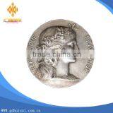 Hot sale custom silver round 3D girl head shape medal