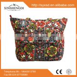 2016 Hot best selling quilted 100% cotton high quality fabric floral fashion fancy hipster zipper ladies handbags