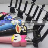 OEM Services Can be Provided With Cable Connection Aluminium Alloy Telescopic Rod Cartoon Image Selfie Stick thumbnail-3