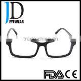 unisex slim square frame logo engraved buffalo horn eyeglasses