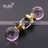 Zinc Alloy Pink Round Glass Pull Knob Door Lock thumbnail-1