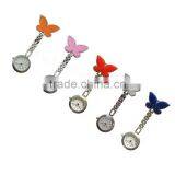 Cute Butterfly Clip Brooch Chain Brooch Digital Pocket Nurse Watch thumbnail-3