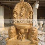 Woman Baby Lion Wall Marble Fountains Sculpture thumbnail-1