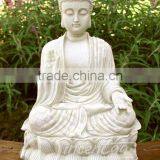 Asia Fengshui Outdoor Zen Garden Hand Carved Marble Reclining Statue of the Buddha