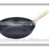 30cm Multi-function Non-stick Iron Wok, Iron Frying Pan With Wood Handle thumbnail-1